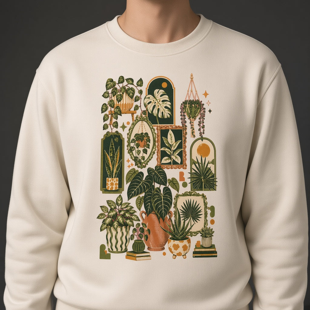 Houseplant Sweatshirt for Plant Lovers