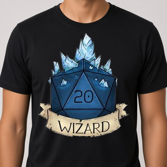 Wizard Class Dice T-Shirt for D&D Players