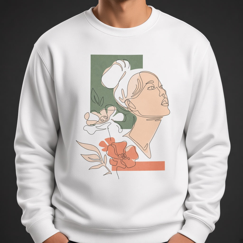Girl's face sweatshirt, funny sweatshirt, graphic shirts, unisex tshirt, printed sweatshirt