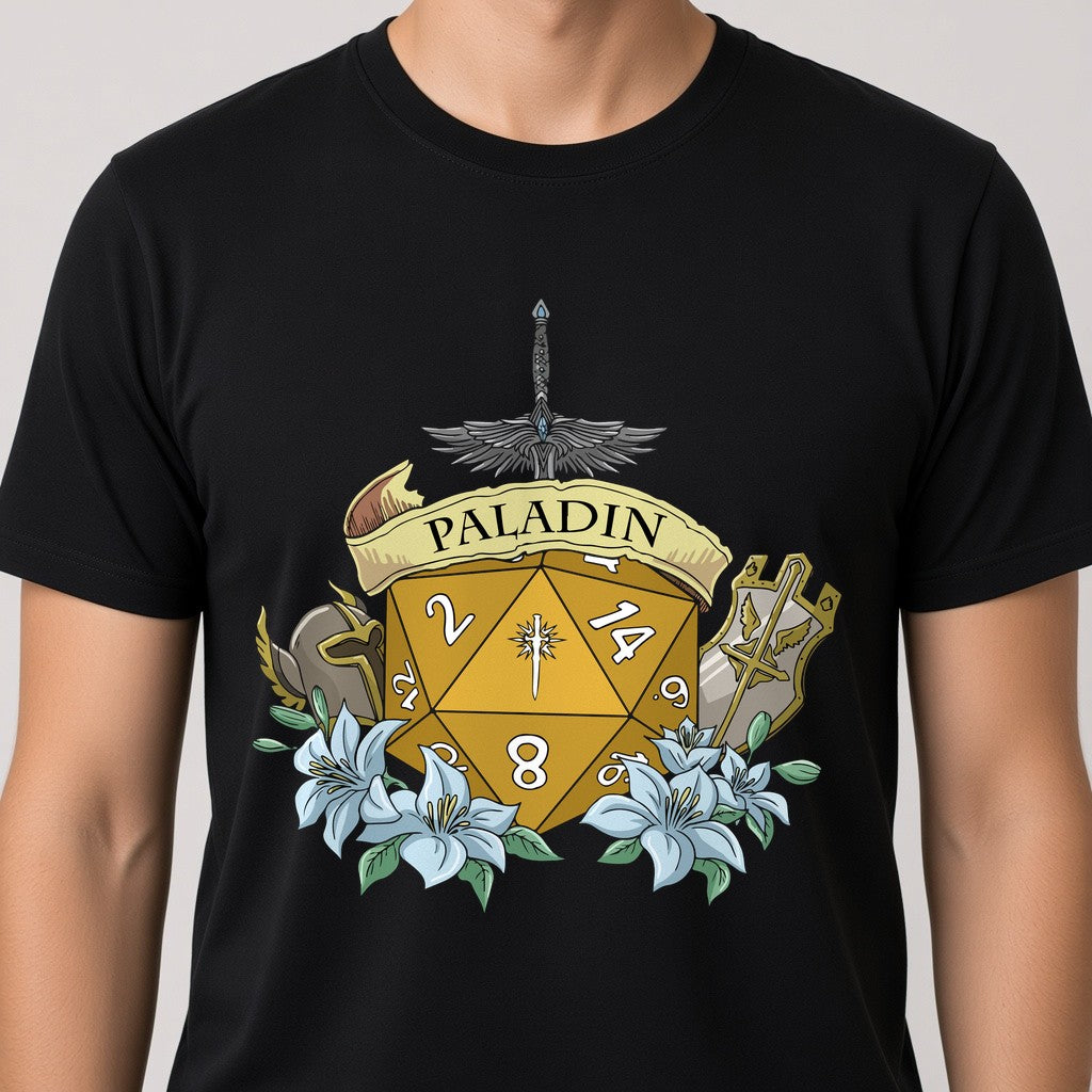 Paladin Dice Crest T-Shirt for D&D Players