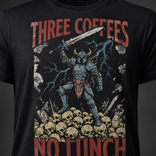 Three Coffees No Lunch T-Shirt