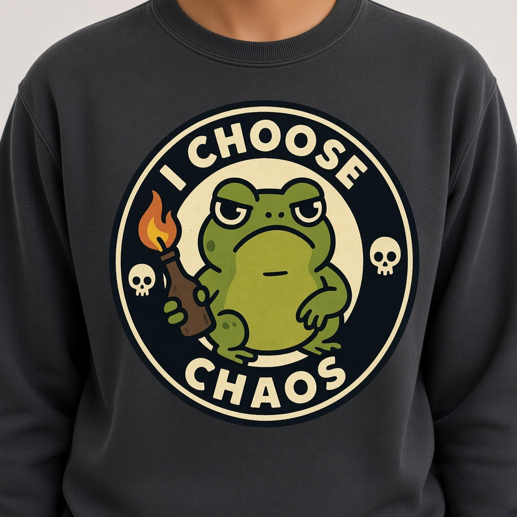 I Choose Chaos Funny Frog Sweatshirt