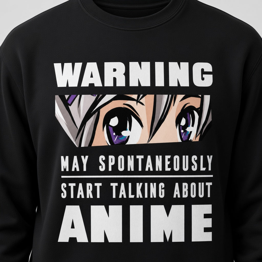 Warning May Spontaneously Start Talking About Anime Sweatshirt