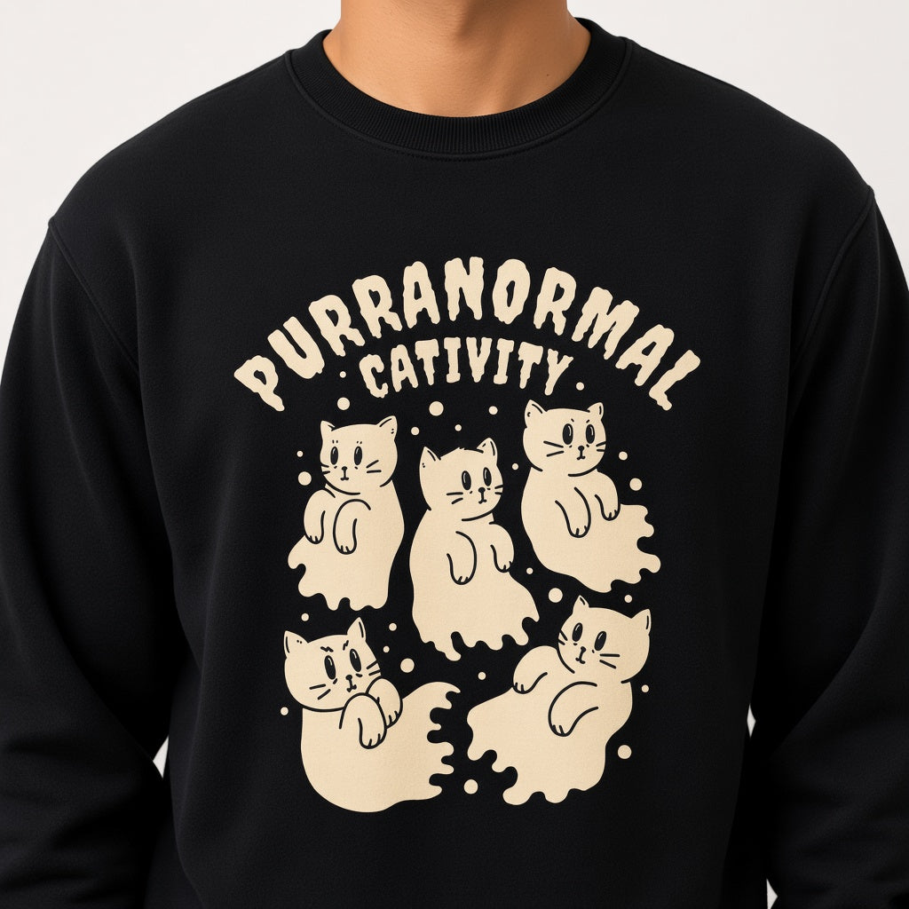 Purranormal Cativity sweatshirt, funny sweatshirt, graphic shirts, unisex tshirt, printed sweatshirt