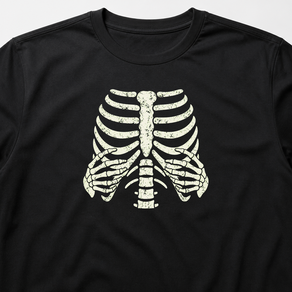 Skeleton Ribcage Scary Halloween Horror Bones T-Shirt