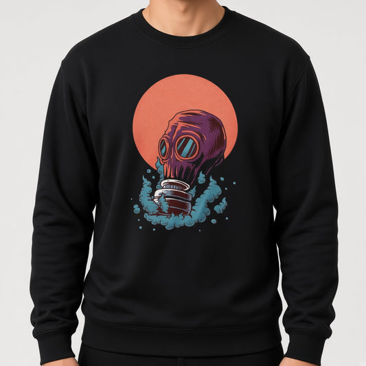 Gas mask sweatshirt, funny sweatshirt, graphic shirts, unisex tshirt, printed sweatshirt