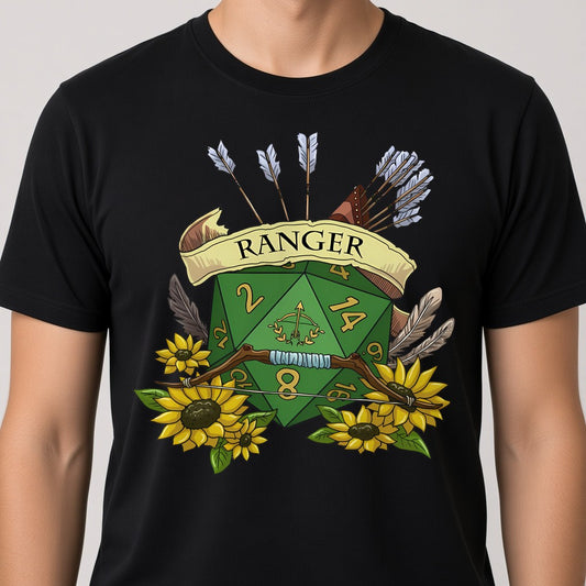 Ranger Dice Crest T-Shirt for D&D Players