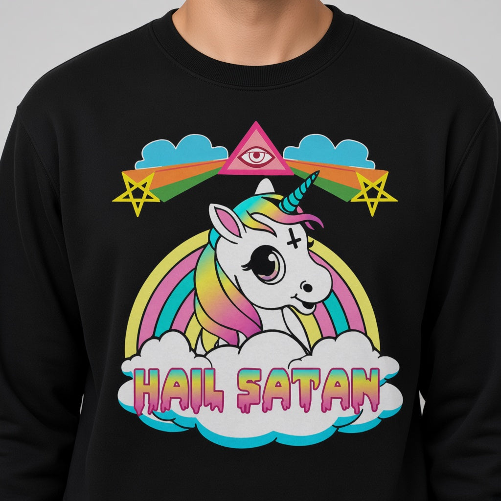 Hail Satan Rainbow Unicorn Sweatshirt