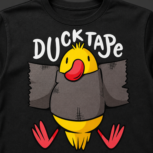 T-Shirt with a Funny Duck Tape Print
