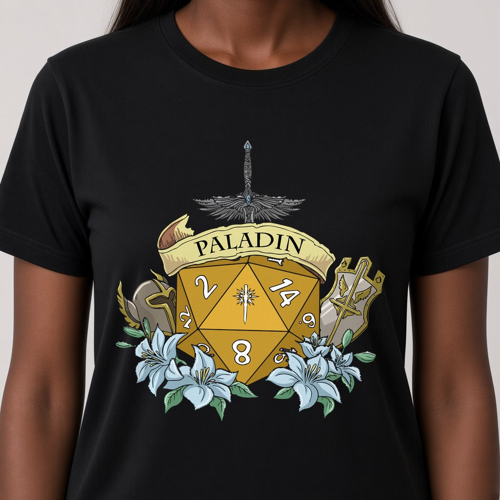 Paladin Dice Crest T-Shirt for D&D Players