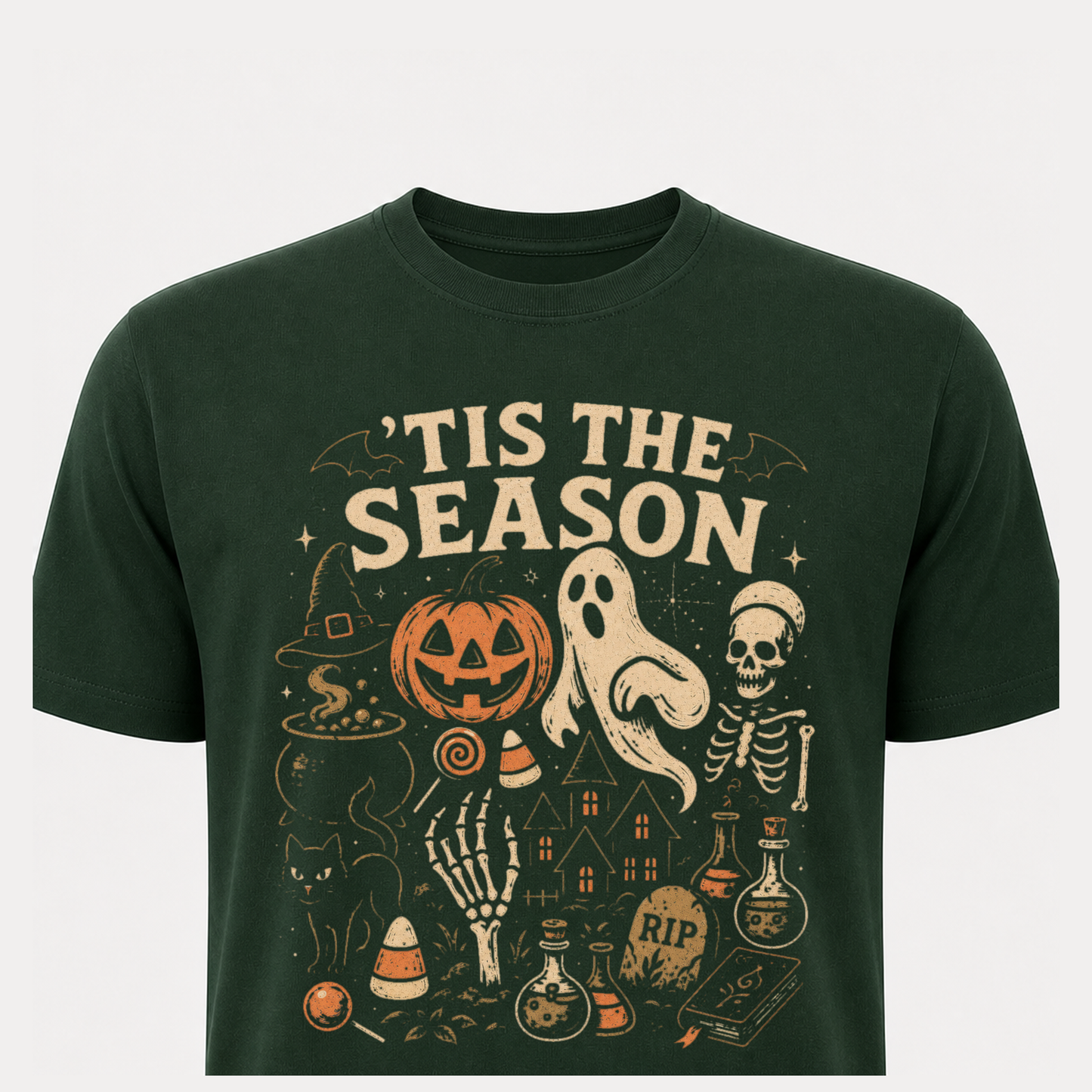 Tis the Season Halloween Vintage Spooky Collage T-Shirt