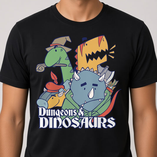Dungeons and Dinosaurs Funny T-Shirt
