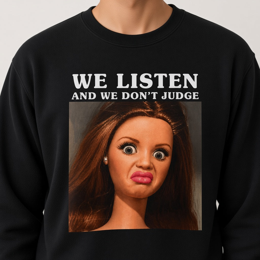 We Listen and We Don't Judge Sweatshirt