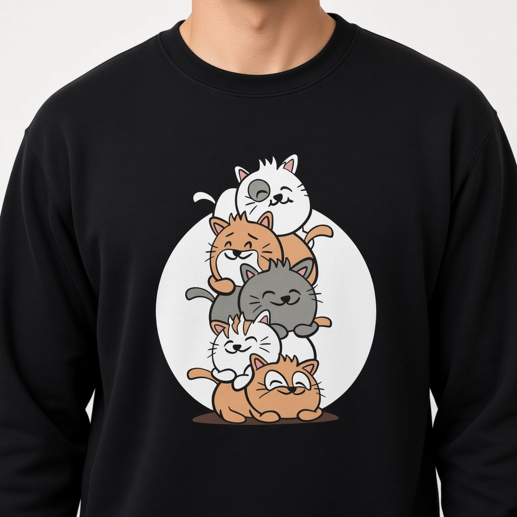 Pile of cats sweatshirt, funny sweatshirt, graphic shirts, unisex tshirt, printed sweatshirt