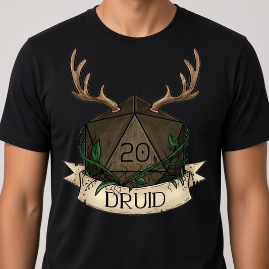 Woodland Druid Dice T-Shirt for D&D Players