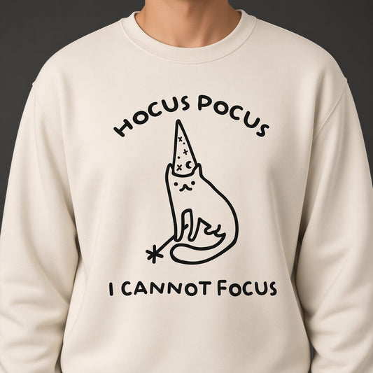 Hocus Pocus I Cannot Focus Funny Cat Sweatshirt
