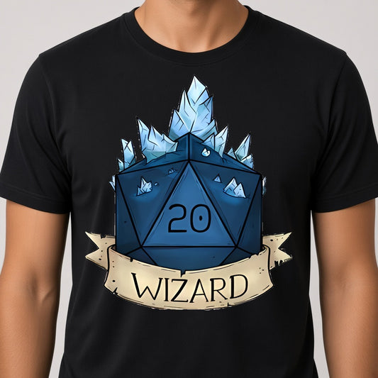 Wizard Class Dice T-Shirt for D&D Players