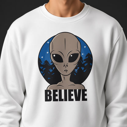 Believe sweatshirt, funny sweatshirt, graphic shirts, unisex tshirt, printed sweatshirt