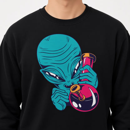 sweatshirt Alien with a flask