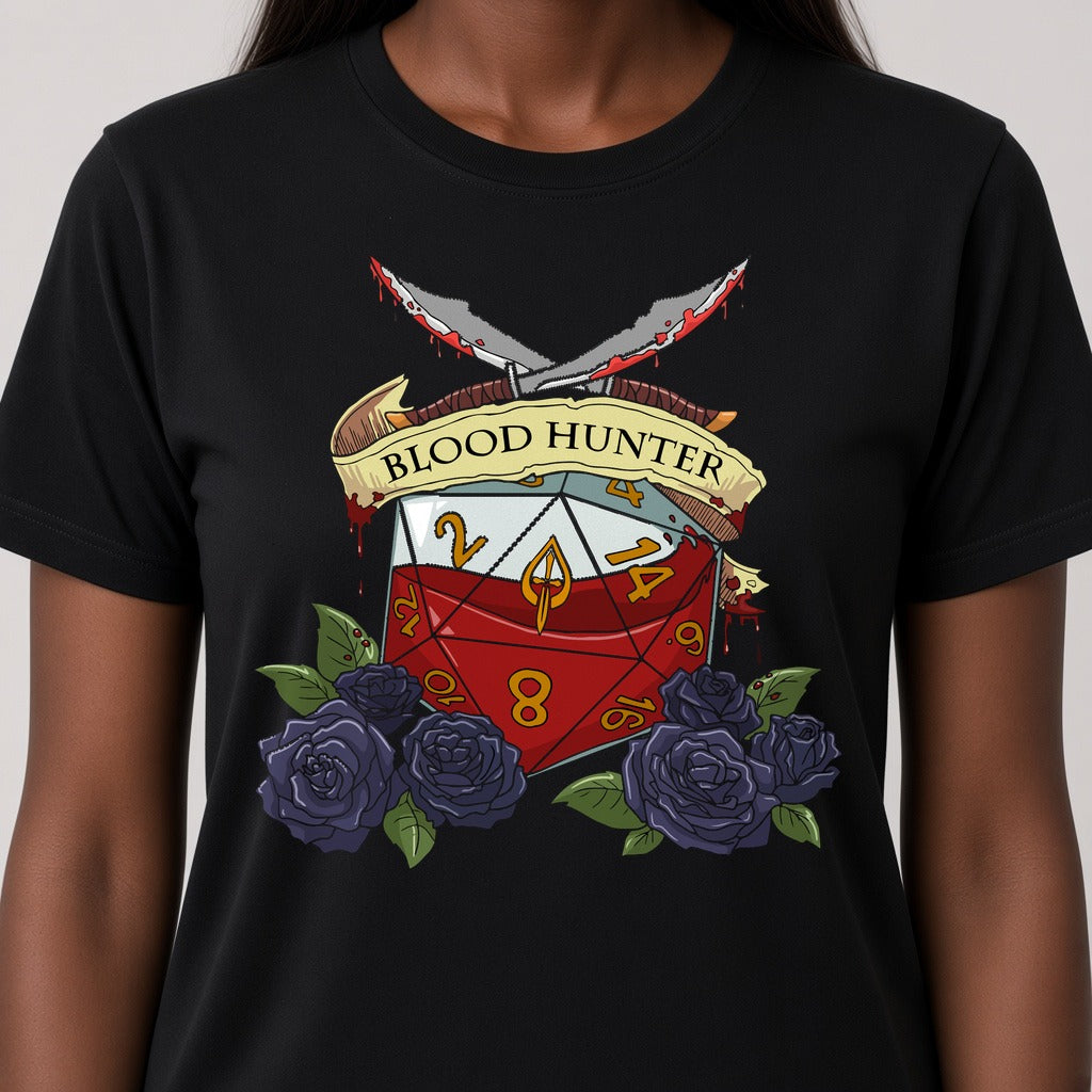 Blood Hunter Dice Crest T-Shirt for D&D Players