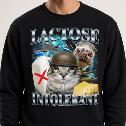 Lactose Intolerant Funny Cat Graphic Sweatshirt