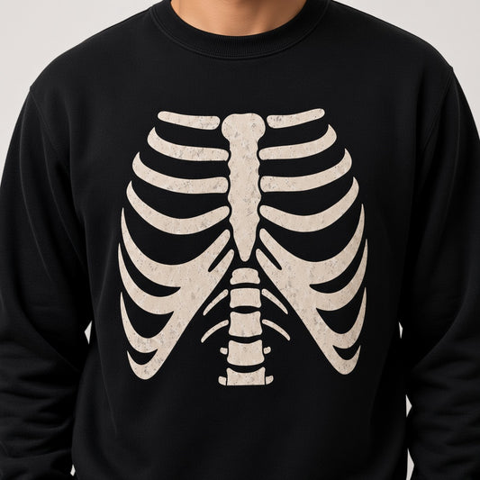 Skeleton Ribcage Scary Halloween Horror Bones Sweatshirt