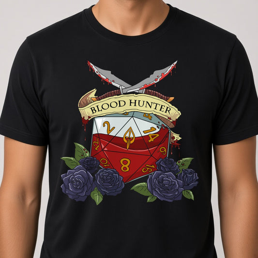 Blood Hunter Dice Crest T-Shirt for D&D Players