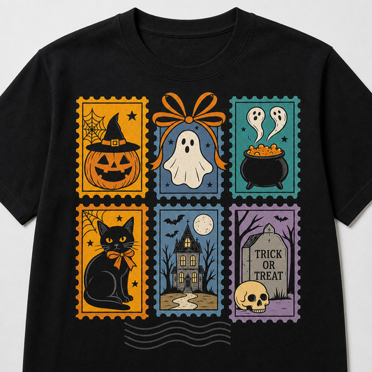Cute Ghost Cat Halloween Cute Ghost Funny T-Shirt