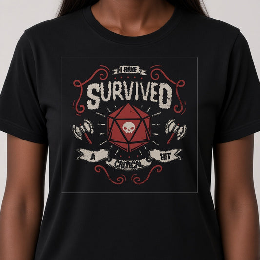I Survived a Critical Hit T-Shirt for D&D