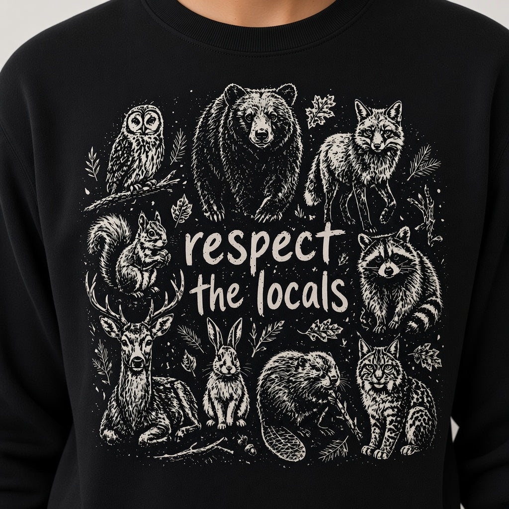 Respect the Locals Woodland Animals Sweatshirt