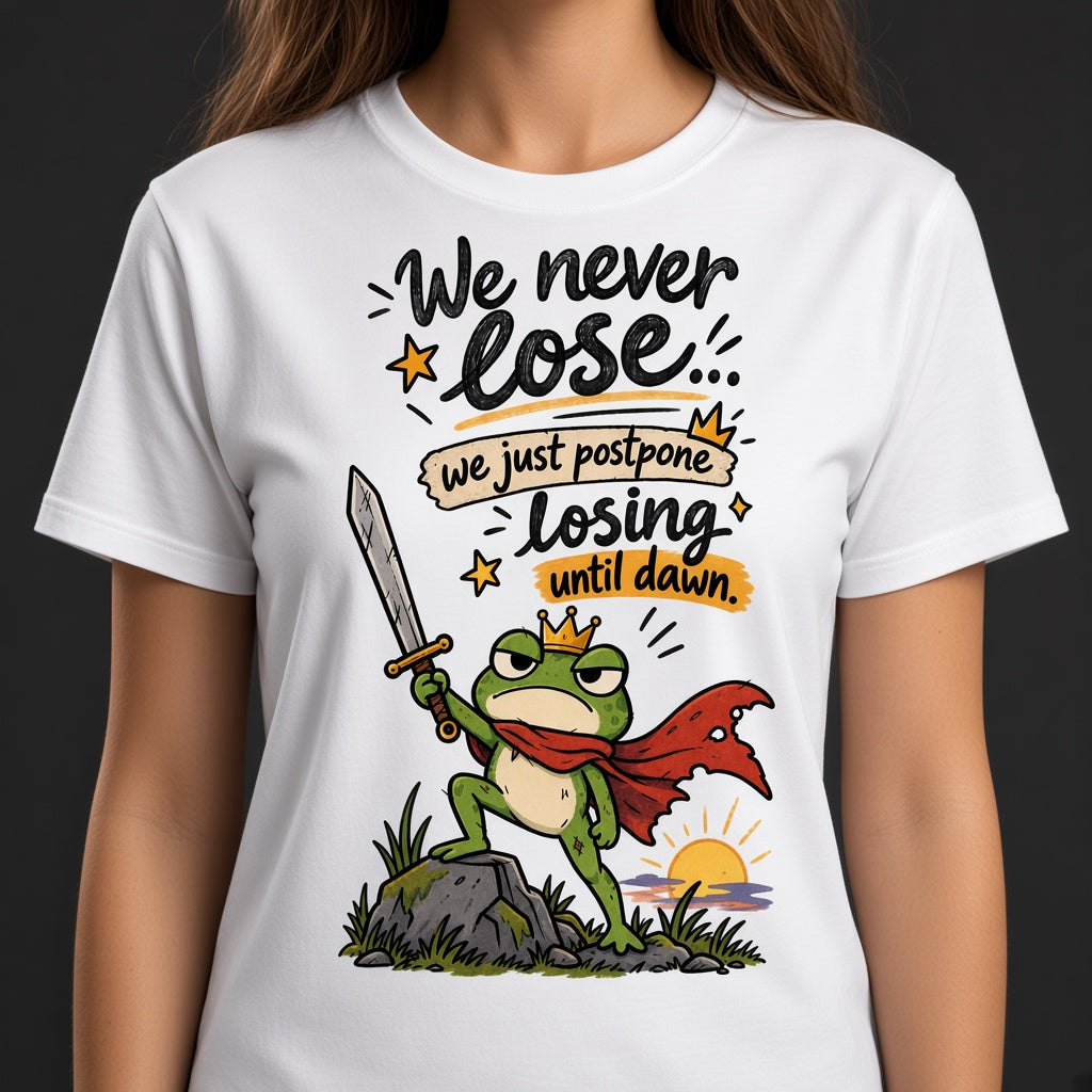 We Never Lose Until Dawn Funny Frog T-Shirt