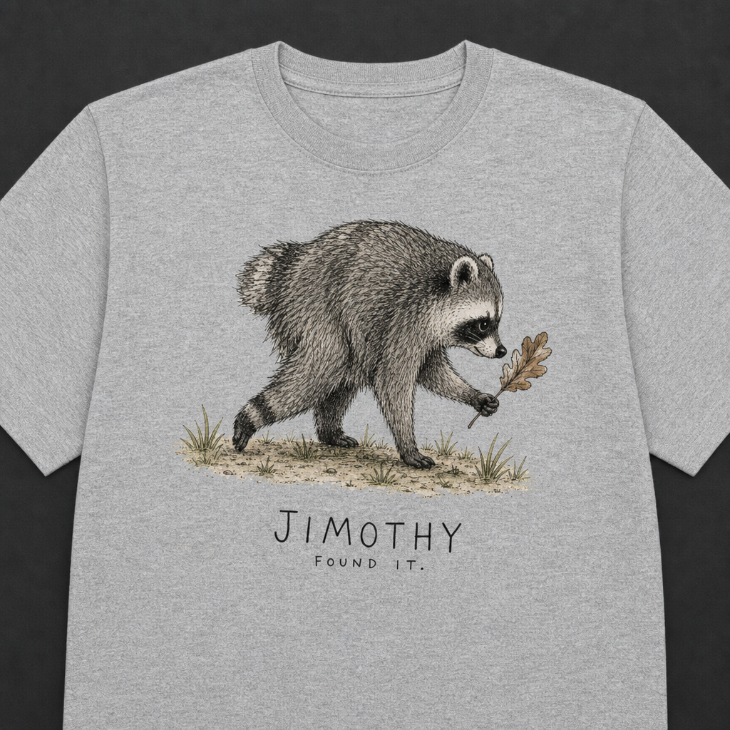Jimothy Raccoon Found It Comfort Colors Funny Viral Raccoon Meme T-Shirt