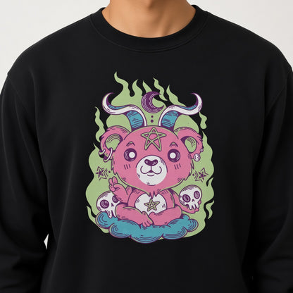 Bear satan sweatshirt, funny sweatshirt, graphic shirts, unisex tshirt, printed sweatshirt