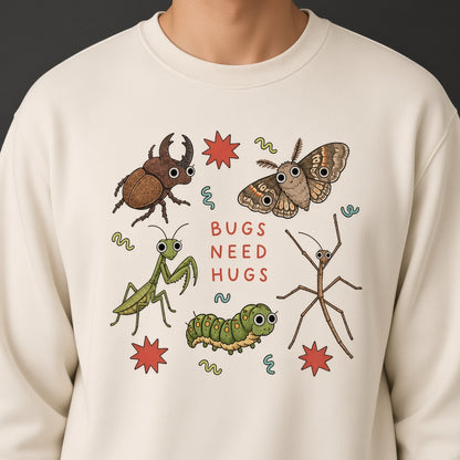 Cute Sweatshirt With Insect Friends Bugs Need Hugs Funny Sweatshirt
