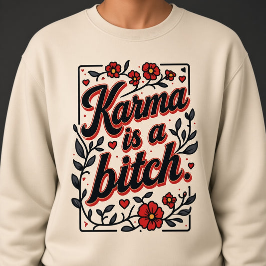 Karma Is a Bitch Funny Floral Sweatshirt