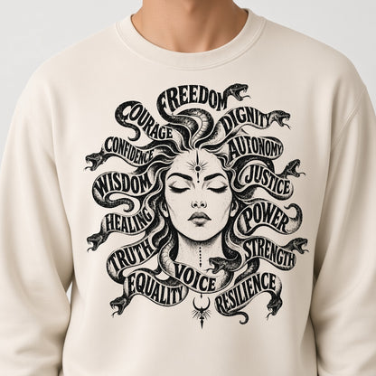 Mythical Medusa Graphic Sweatshirt Gift for Feminists