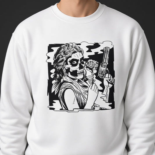Girl with a gun sweatshirt, funny sweatshirt, graphic shirts, unisex tshirt, printed sweatshirt