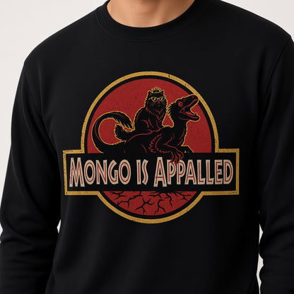 Mongo Is Appalled Funny Cat Riding Dinosaur Sweatshirt