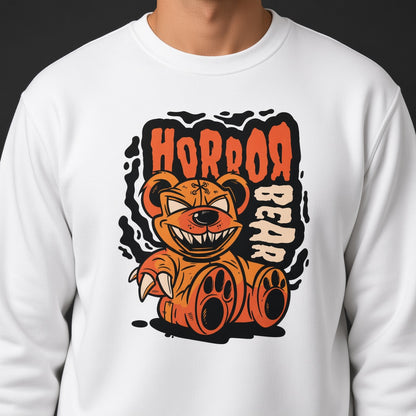Horror bear sweatshirt, funny sweatshirt, graphic shirts, unisex tshirt, printed sweatshirt