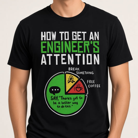 How to Get an Engineer's Attention Funny Pie Chart T-Shirt