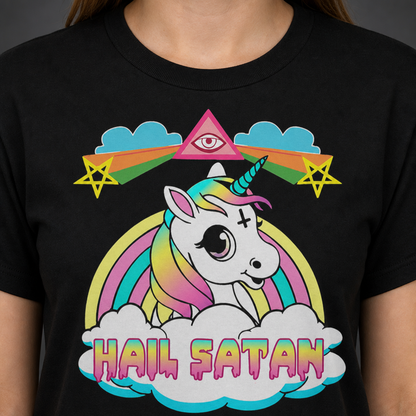 Hail Satan Rainbow Unicorn T-Shirt
