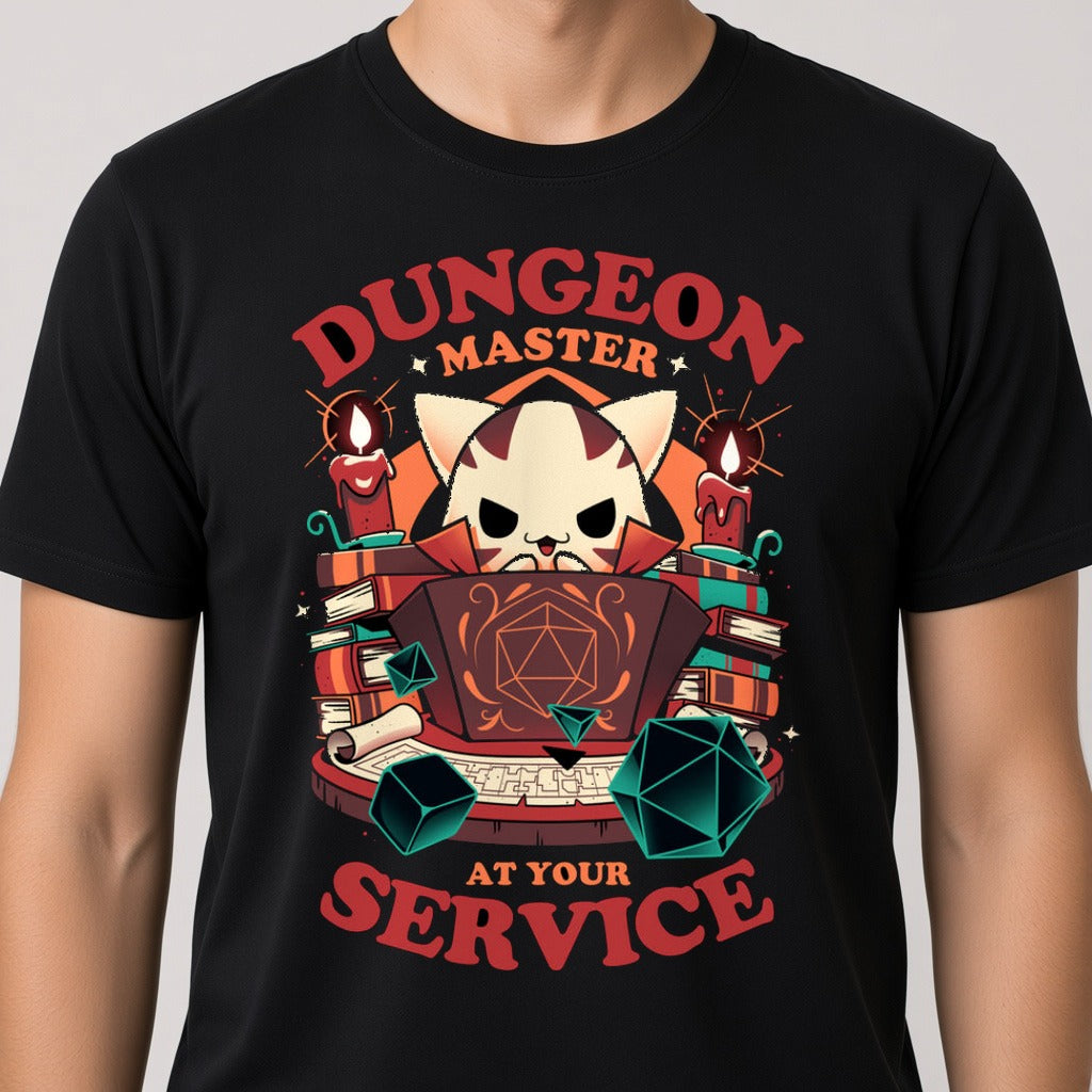 Dungeon Master Cat T-Shirt for D&D Players