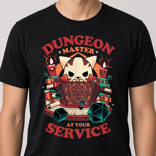 Dungeon Master Cat T-Shirt for D&D Players