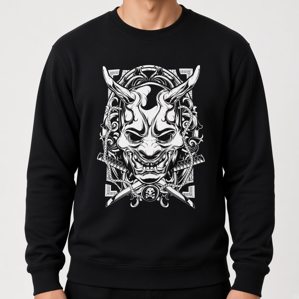 Anime white samurai mask sweatshirt, manga tshirt, anime clothing