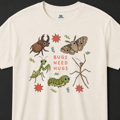 Cute T-Shirt With Insect Friends Bugs Need Hugs Funny T-Shirt
