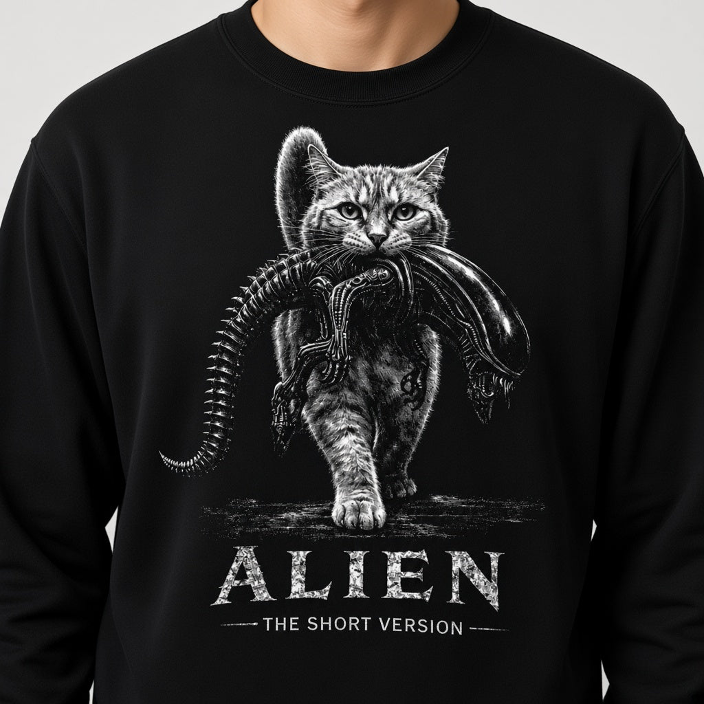 Sweatshirt with a Cat from the Movie Alien: The Short Version