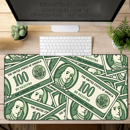 Cartoon Hundred Dollar Bills Pattern Desk Mat