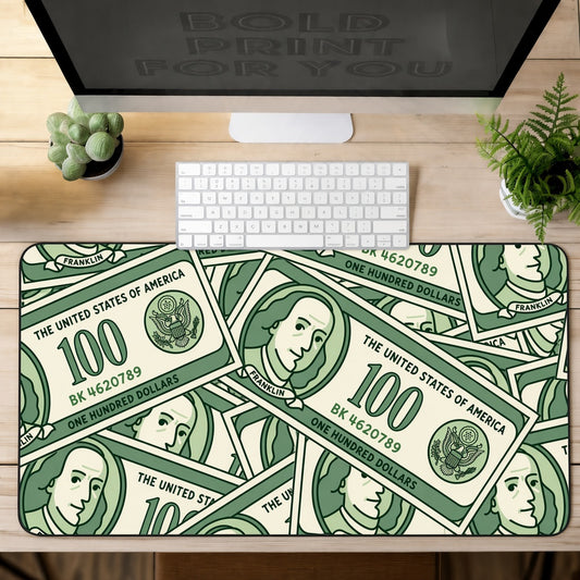 Cartoon Hundred Dollar Bills Pattern Desk Mat