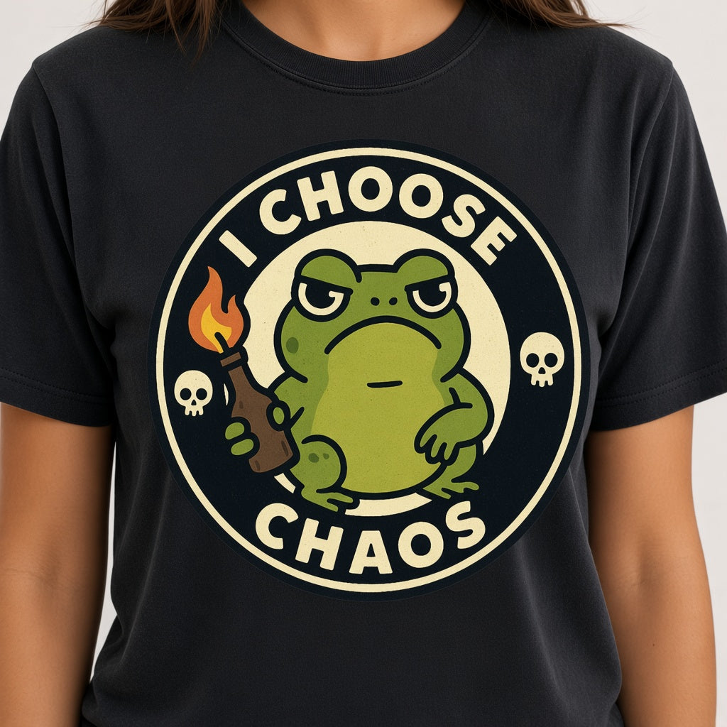 I Choose Chaos Funny Frog T-Shirt