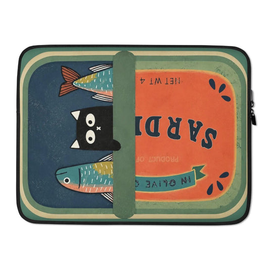 Laptop Sleeve with a Cat in a Sardine Can